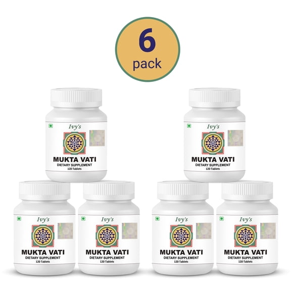 Ivy's Mukta Vati 720 Tablets - Potent Ayurvedic Herbal Supplement with Gotu Kola, Arjuna Bark & More - Talc Free, Laboratory Tested