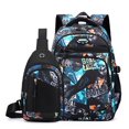 thumbnail image 1 of IvyH 3PCS Backpack Graffiti Bookbag with Lunch Bag Pen Case, 1 of 9