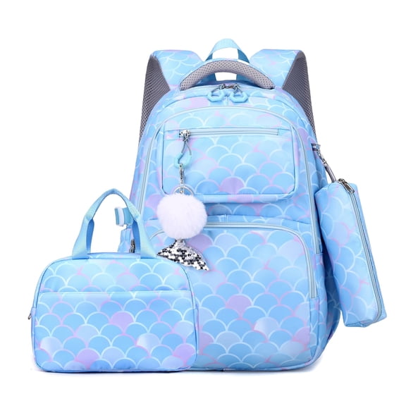 IvyH 3PCS Backpack Graffiti Bookbag with Lunch Bag Pen Case