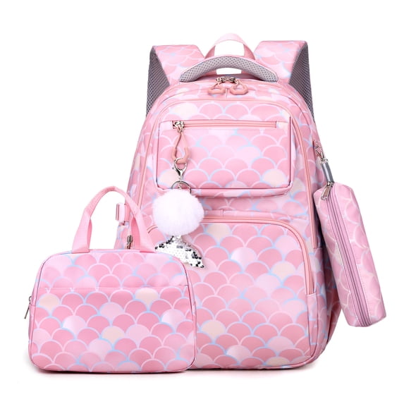IvyH 3PCS Backpack Graffiti Bookbag with Lunch Bag Pen Case