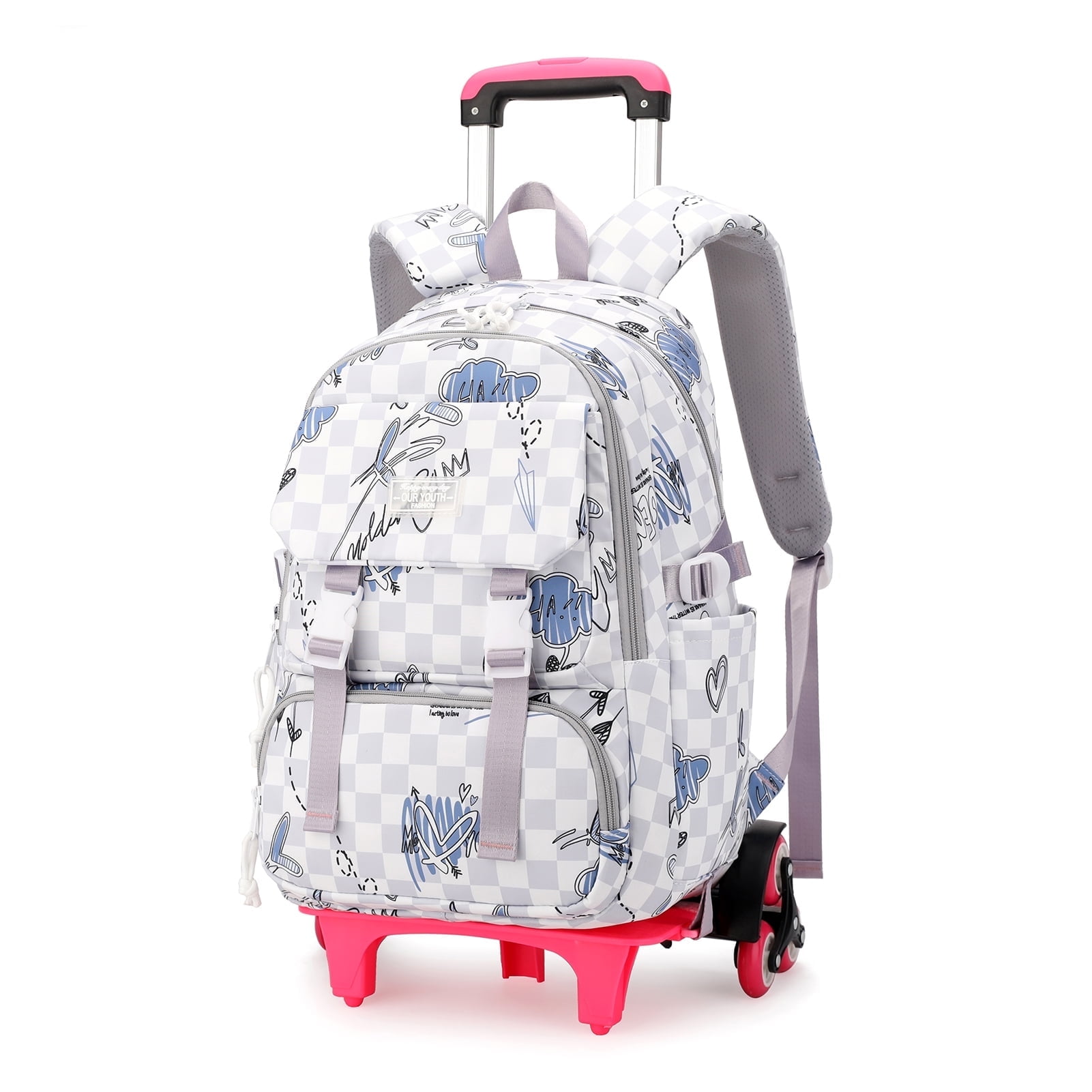 IvyH 6 Wheels Rolling Backpack for Kids Boys Girls Roller School Bag Elementary Wheeled Backpack Bookbag with Detachable Trolley Walmart Business Supplies