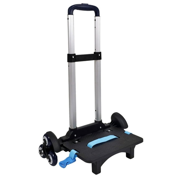IvyH Adjustable Aluminum Luggage Cart with Buckles Strap, Blue