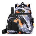 thumbnail image 1 of IvyH Boys Backpack 2PCS Camo Breathable Middle Elementary Schoolbag Bookbag Set with Crossbody Bag,Orange, 1 of 8