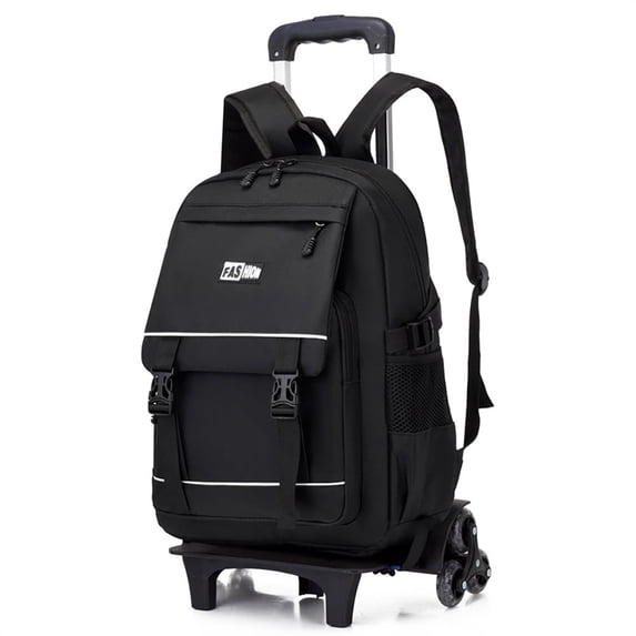IvyH Rolling Backpack, 18" Lightweight Wheeled Backpack 6 Wheels Unisex Large Luggage Backpacks,Black