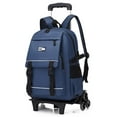 thumbnail image 1 of IvyH Rolling Backpack, 18" Lightweight Wheeled Backpack 6 Wheels Unisex Large Luggage Backpacks,Blue, 1 of 6