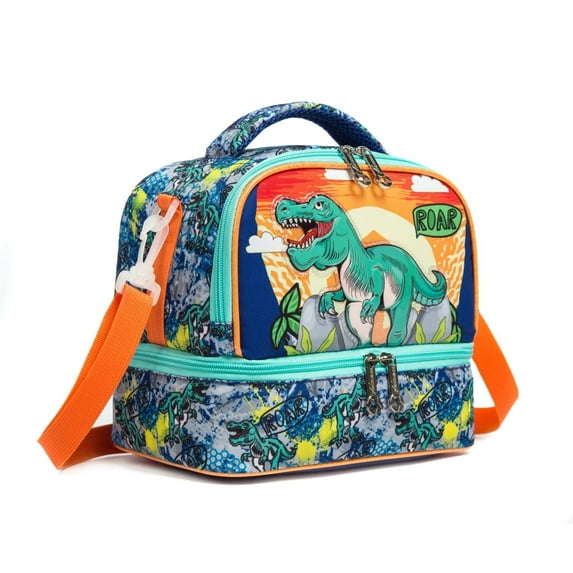 IvyH Insulated Lunch Bag,Reusable Double Lunch Box Thermal Meal Tote Bag,Leakproof lunchbag 3 Compartments with Water Bottle Holder