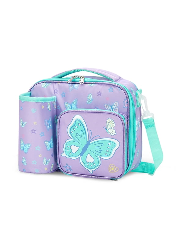 Insulated Lunch Bag Reusable Lunch Box Tote Cooler Bag with Bottle Holder,Leakproof Thermal Lunch Bag Adjustable Shoulder Strap for Work Picnic Beach