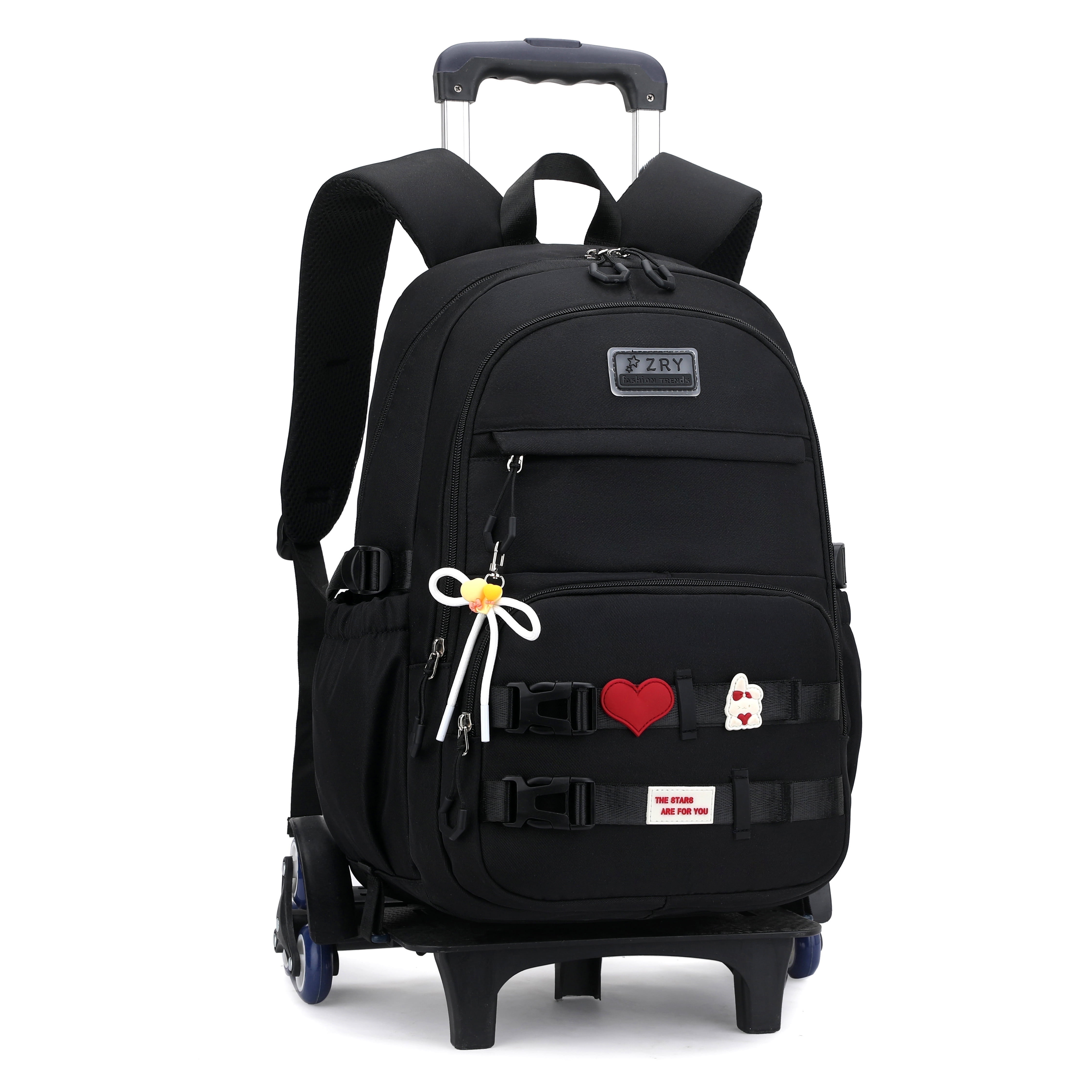 IvyH Rolling Backpack Kids Wheeled Backpack Water Resistant Elementary Middle Student Roller Bookbag Boys Girls Luggage Trolley Suitcase for School Travel Black Walmart
