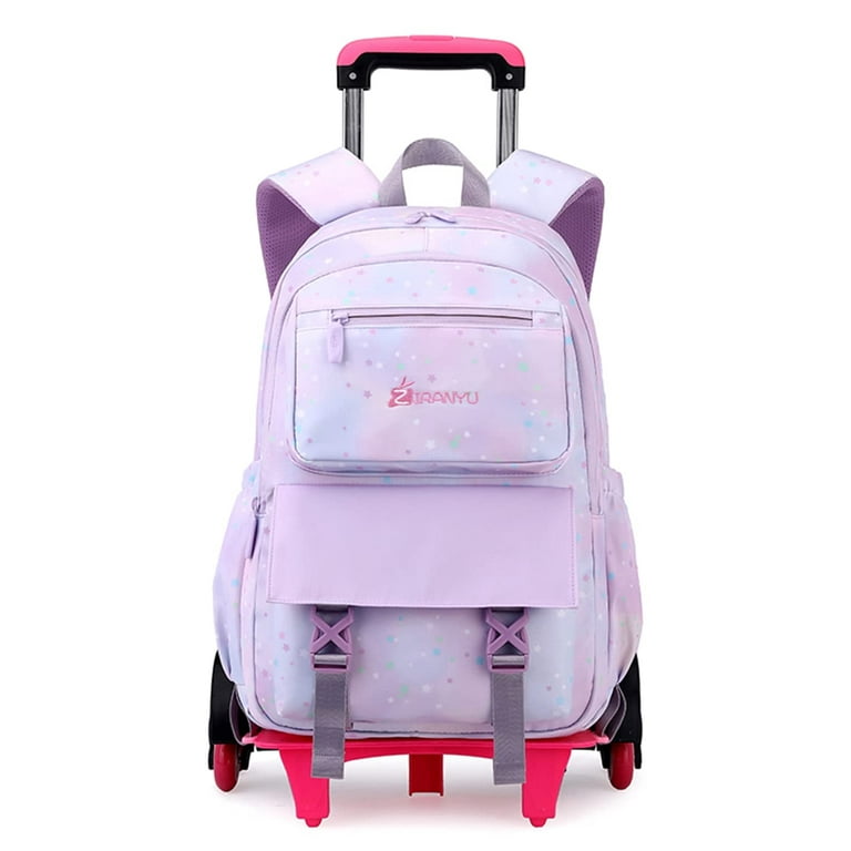 IvyH Rolling Backpack Lightweight Breathable Roller Wheeled Backpacks for School Travel Purple