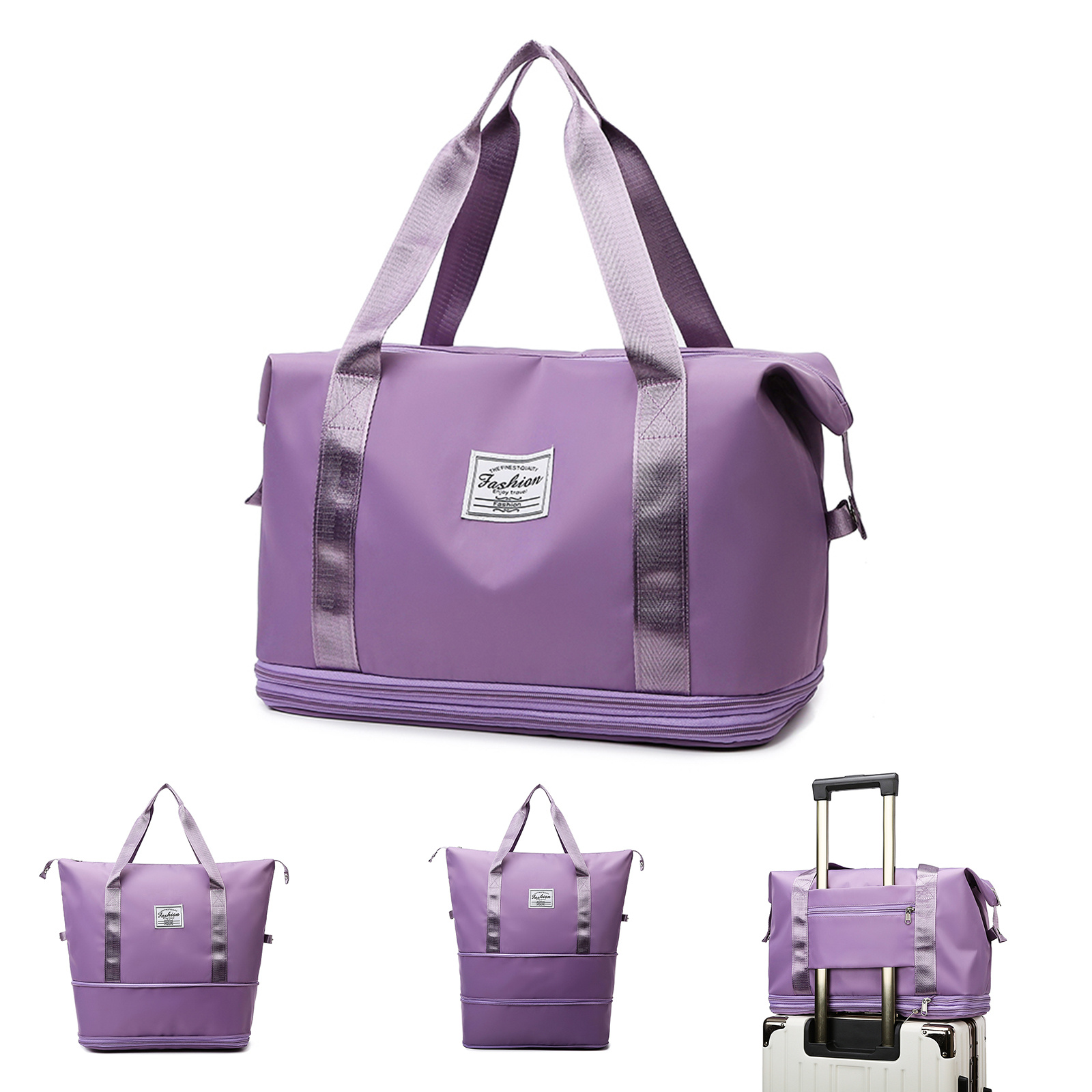 IvyH Womens Travel Duffel Bag Gym Bag Large Expandable Weekender