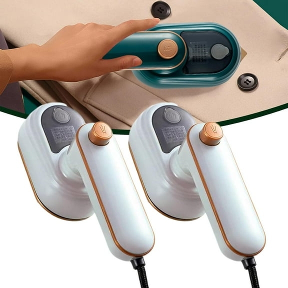 Ivyever Garment Iron, Ivyever Rotary Garment Iron, Ivyever Portable Rotary Garment Iron, Rotated 180 Degrees, Professional Household Mini Electric Iron, Horizontal or Vertical Use (2pcs White)
