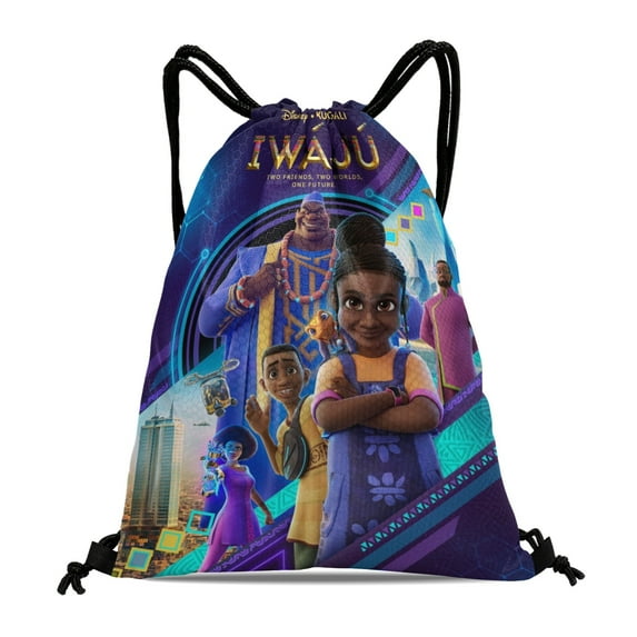 Iwájú Drawstring Backpack Bag Party Favors Goodies Merch Gym Waterproof Swimming Beach Fans