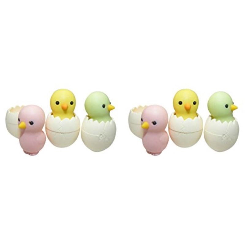 iwako baby chick erasers, 6 piece