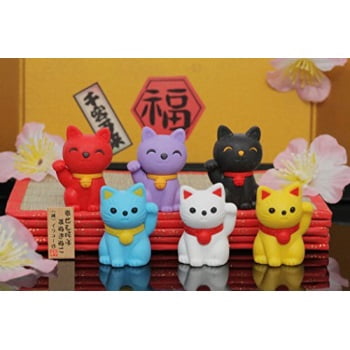 iwako lucky good fortune cat japanese erasers