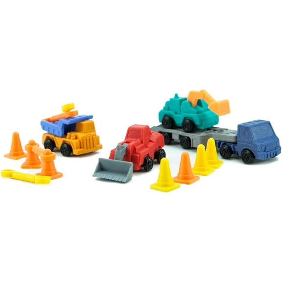Iwako New Trailer Construction Machine Trucks Japanese Erasers Blister Set
