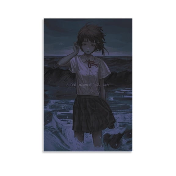 Iwakura Lain Serial Experiments Lain Canvas Poster Wall Art Picture Prints Hanging Photo Gift Decor Home Posters Artworks 12x18inch(30x45cm)