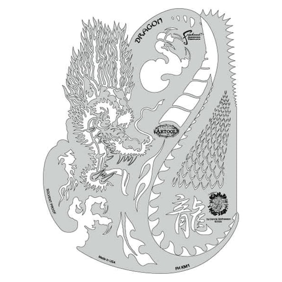 Iwata Artool Freehand Template - Kanji Master Dragon