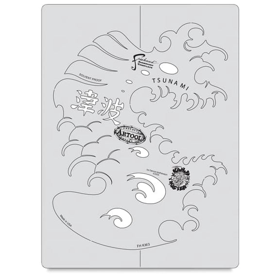 Iwata Artool Freehand Template - Kanji Master Tsunami Wave