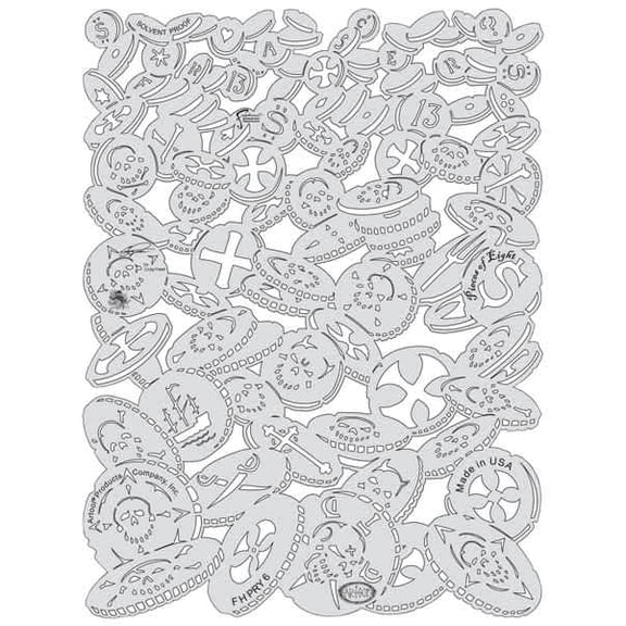 Iwata Artool Freehand Template - Piracy Piece of Eight