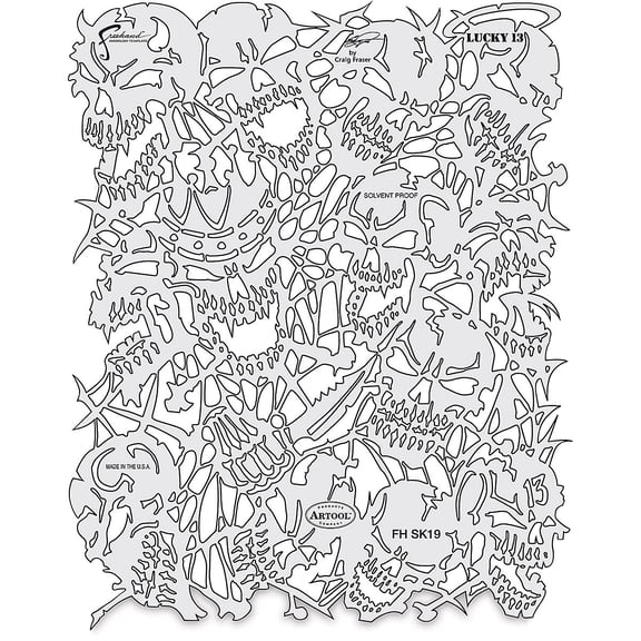 Iwata Artool Freehand Template - Set of 4, Return of Skull Master
