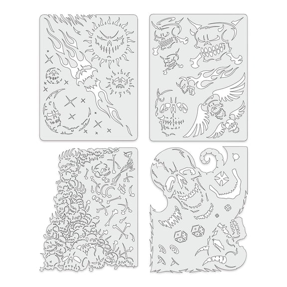 Iwata Artool Freehand Template - Set of 4, Son of Skull Master Mini