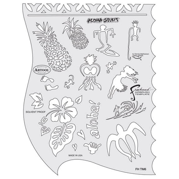 Iwata Artool Freehand Template - Tiki Master Aloha Spirit