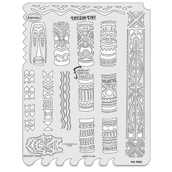 Iwata Artool Freehand Template - Tiki Master Totem Tiki