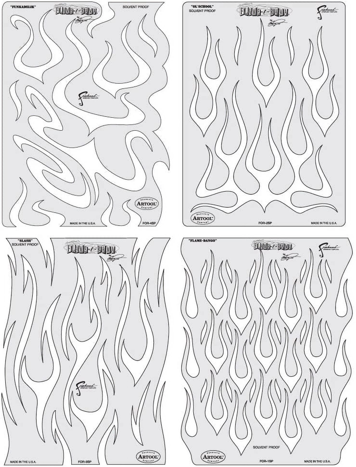 Iwata – Artool Set of 4 Flame-O-Rama Mini Freehand Airbrush Templates - Walmart.com iwata-artool-set-of-4-flame-o-rama-mini-freehand-airbrush-templates-walmart-com