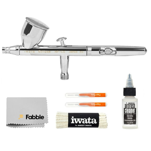 Iwata Medea Eclipse Hp-Cs Gravity Feed Airbrush + Airbrush Cleaning Kit + Cloth