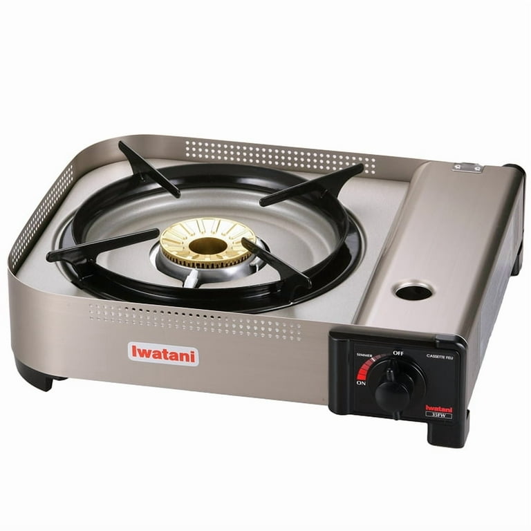 Iwatani 35FW Portable Single Burner Butane Stove, Medium, Metallic