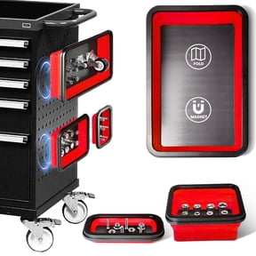 Iweighoola Magnetic Parts Tray Set, 3 Different Size Tool Trays for Screw, Collapsible, Mechanic Tool Gifts