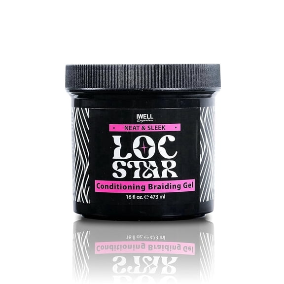 IWELL Signature Loc Star Conditioning Braiding Gel | Lightweight Texture | Neat & Sleek Styling for Braids, Locs & Twists | 16 fl oz