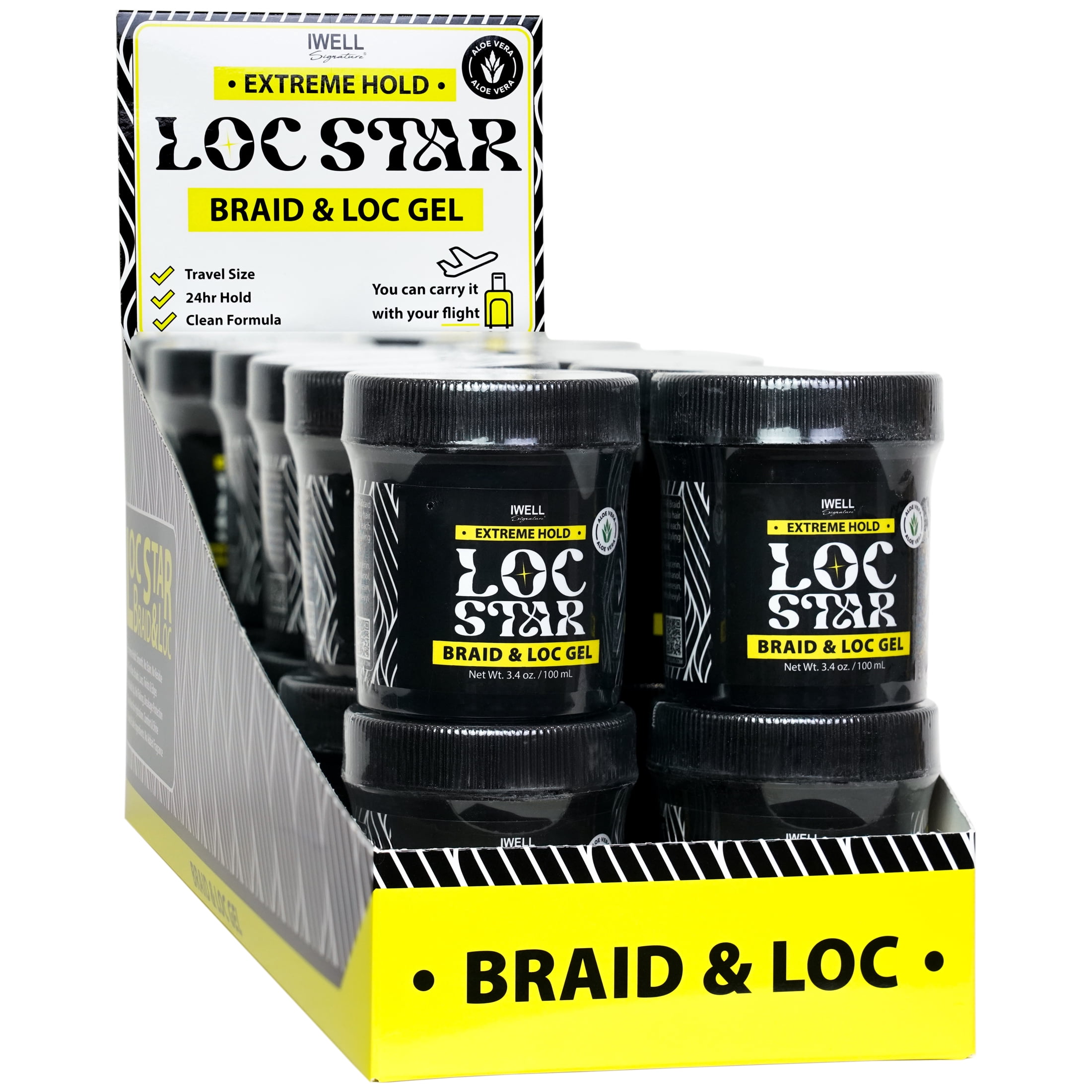 IWELL Signature Loc Star Braid & Loc Gel, 3.4 fl oz | 24 pcs | Extreme ...