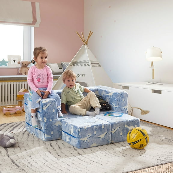 Iwicker Kids Chair for Baby Modular Kids Convertible Sofa Couch, Glow in the Dark