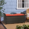 thumbnail image 1 of Iwicker Outdoor Patio Wicker Furniture Storage Bench Deck Box with Cushions, Rust Red, 1 of 8