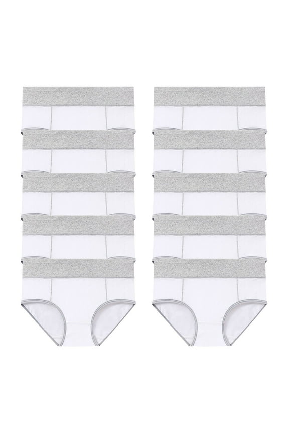 10 Pack Cotton Briefs for Women High Waisted Comfy Stretch Underwear Full Coverage Ladies Panties