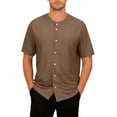thumbnail image 1 of Ixbnca Big and Tall Men's Short Sleeve Button down Shirts Casual Plain Lightweight Summer Tops for Men, 1 of 7