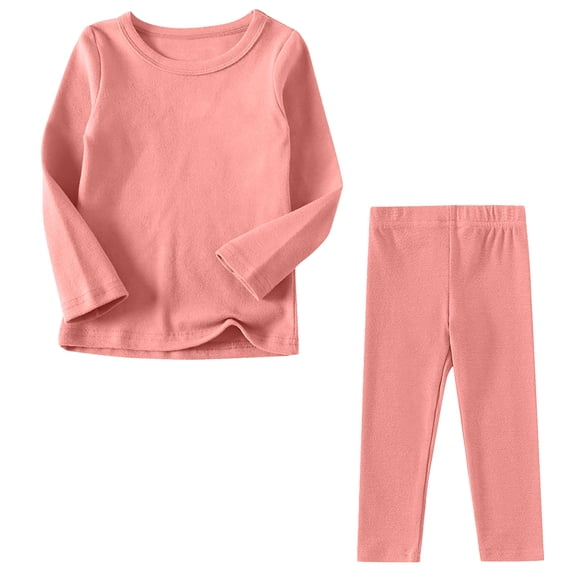 Ixbnca Boys Girls 2 Piece Outfits Cotton Crew Neck Long Sleeve T-Shirts and Pants Sets Fall Winter Loungewear Set