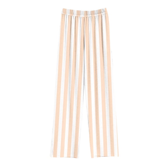 Ixbnca Boys Girls Long Pants Trendy Striped Printed Pockets Pants Lounge Elastic High Waist Loose Trousers