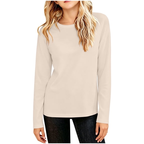 Ixbnca Boys Girls Tee Shirts Lightweight Round Neck Basic Solid Color Tshirts Comfy Long Sleeve Pullover Tops