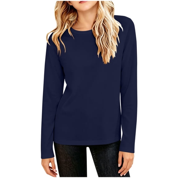 Ixbnca Boys Girls Tee Shirts Lightweight Round Neck Basic Solid Color Tshirts Comfy Long Sleeve Pullover Tops