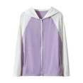 thumbnail image 1 of Ixbnca Children Hooded Jackets Fashion Color Block Long Sleeve Tops Lightweight Full Zipper Pockets Outerwear, 1 of 5