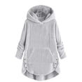 thumbnail image 1 of Ixbnca Children's Fleece Hoodies Loungewear Sherpa Pocket Long Tops Warm Long Sleeve Pullover Winter Hoodies, 1 of 6