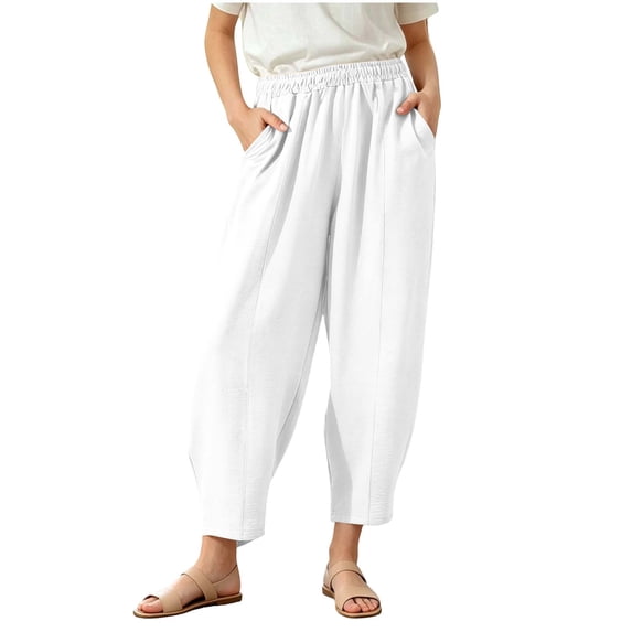 Ixbnca Children's Long Pants Casual Solid Color Lounge Pants with Pockets Comfy Elastic High Waist Trousers