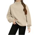 thumbnail image 1 of Ixbnca Children's Sweatshirts Casual Long Sleeve Solid Color Tops Trendy Mock Neck Pullover Winter Sweatshirts, 1 of 6