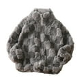 thumbnail image 1 of Ixbnca Girls Fleece Jackets Plaid Printed Zipper Stand Collar Sherpa Fuzzy Warm Jacket with Pockets, 1 of 6