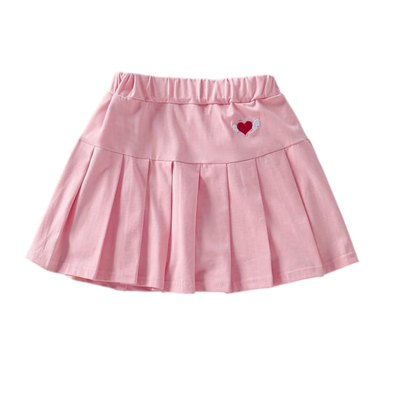 Ixbnca Girls School Uniform Skirts Elastic Waistband Pleated Dress Skorts Kids Girls Skirts with Shorts