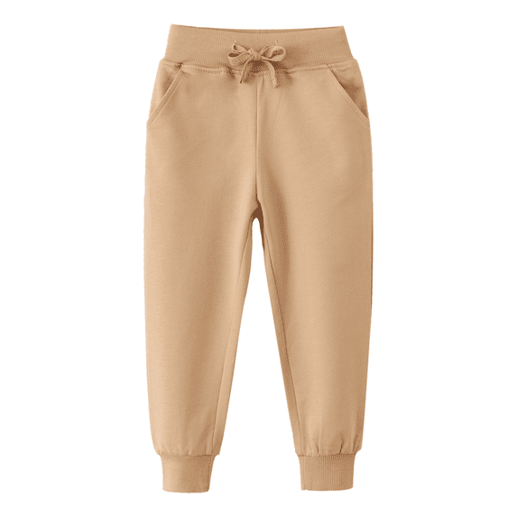 Ixbnca Kid's Jogger Sweatpants Casual Drawstring Solid Color Pants with Pockets Comfy High Rise Jogging Trousers