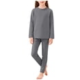 thumbnail image 1 of Ixbnca Kids Base Layer 2 Piece Long Sleeve Top Elastic Waist Pants Set Thermal Lounge Underwear Size 0-13 Years, 1 of 7