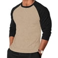thumbnail image 1 of Ixbnca Men's Long Sleeve T Shirts Crew Neck Color Block Pullover Casual Lightweight Tee Shirts for Men, 1 of 5
